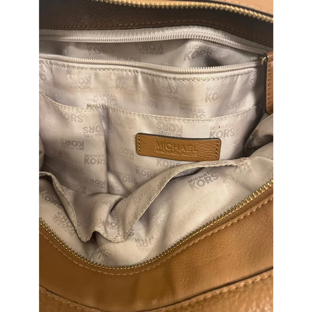 Authentic Michael Kors Brown Pebbled Leather Shoulder Bag